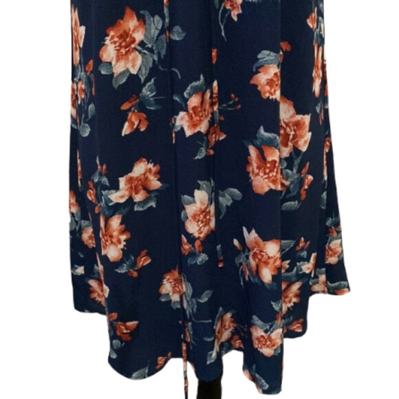 Altard State Dress Mini Womens Small Floral Print Halter Navy Lace Up Spring - Picture 5 of 13